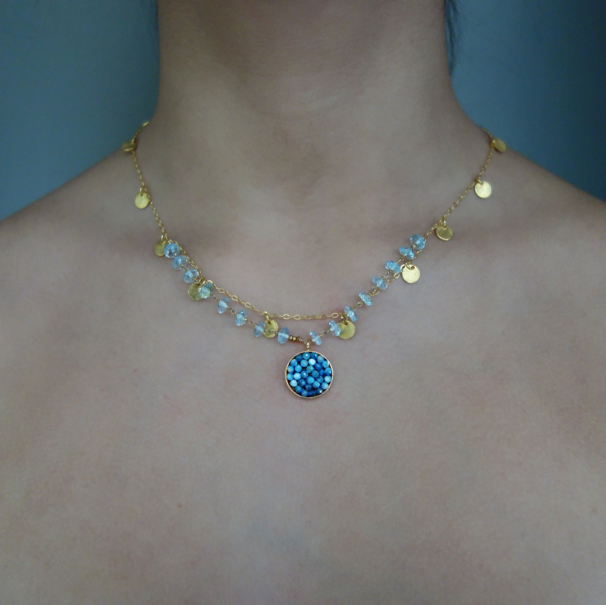 Blue topaz clearance choker necklace