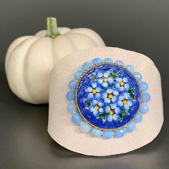 Wanderlust Micro Mosaic Surrounded by Opals Cuff (Ravenna)
