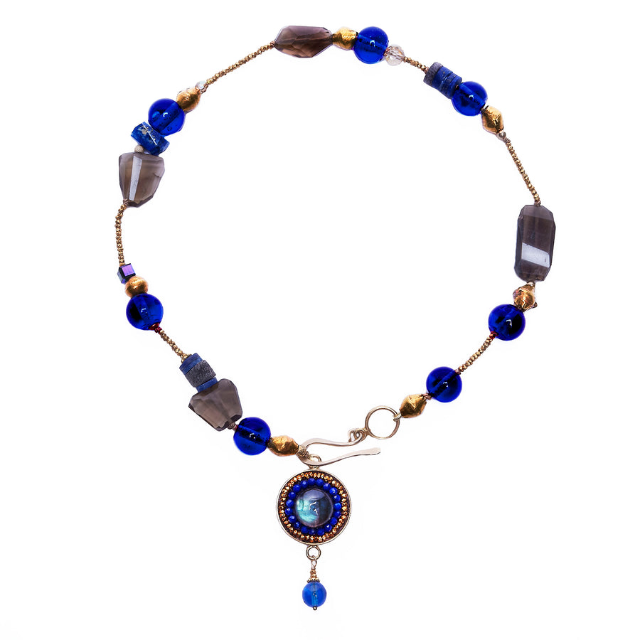 Tangled Up in Blue wrap bracelet/necklace