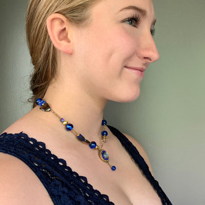 Tangled Up in Blue wrap bracelet/necklace