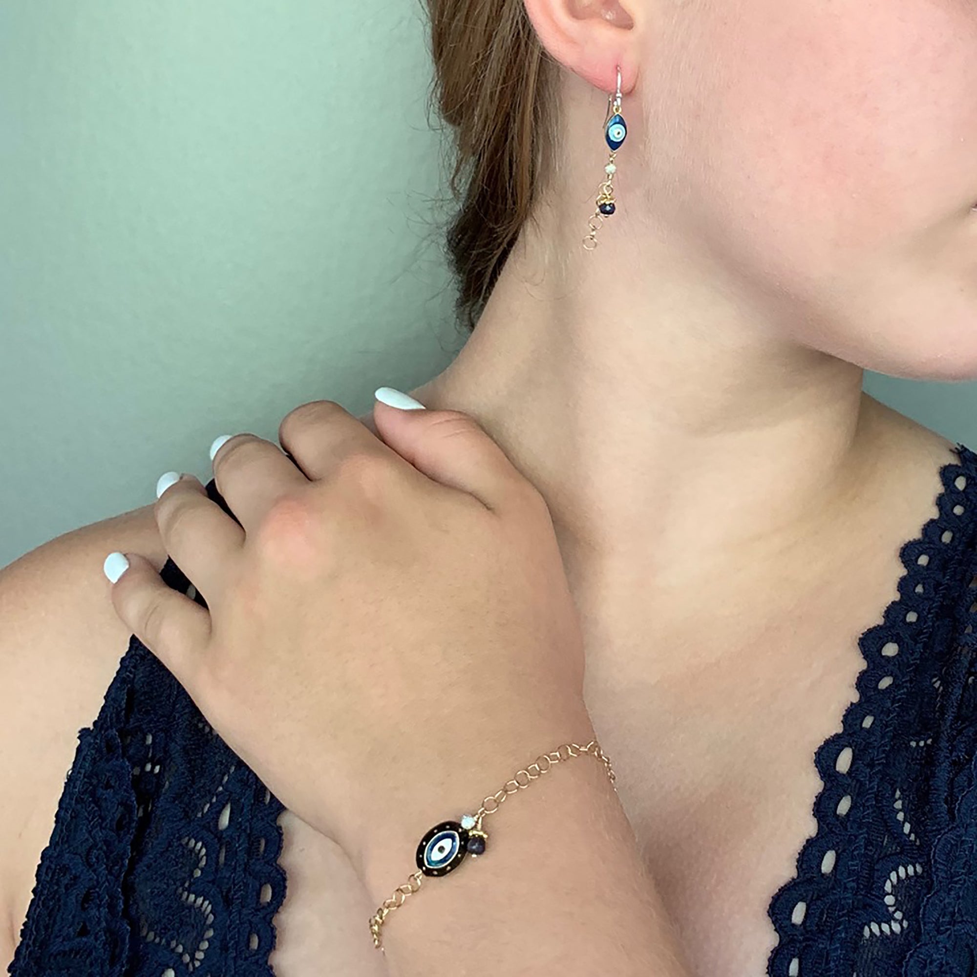 He Brings Me Tea at Night: enamel and gold bracelet