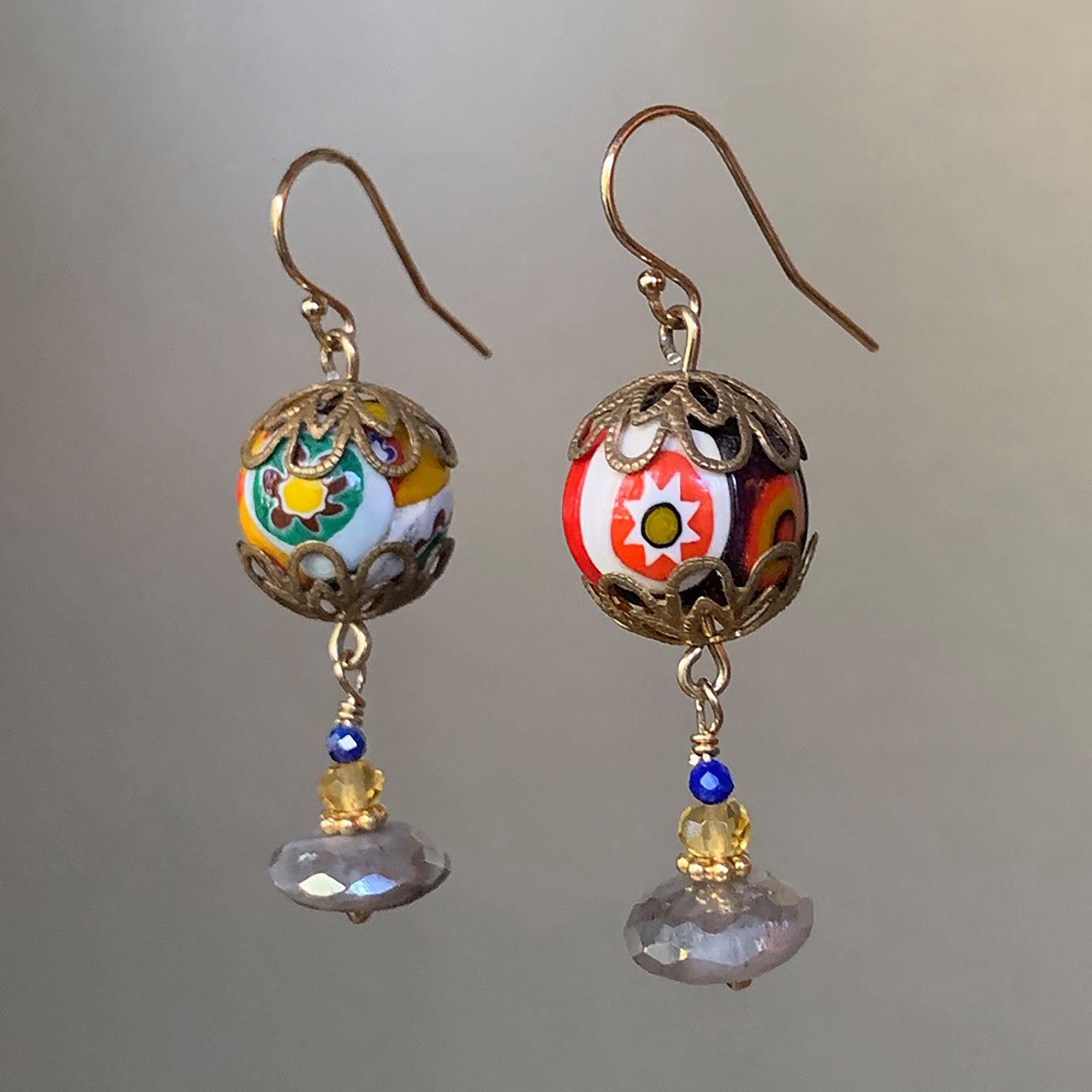 Vintage murano deals glass earrings