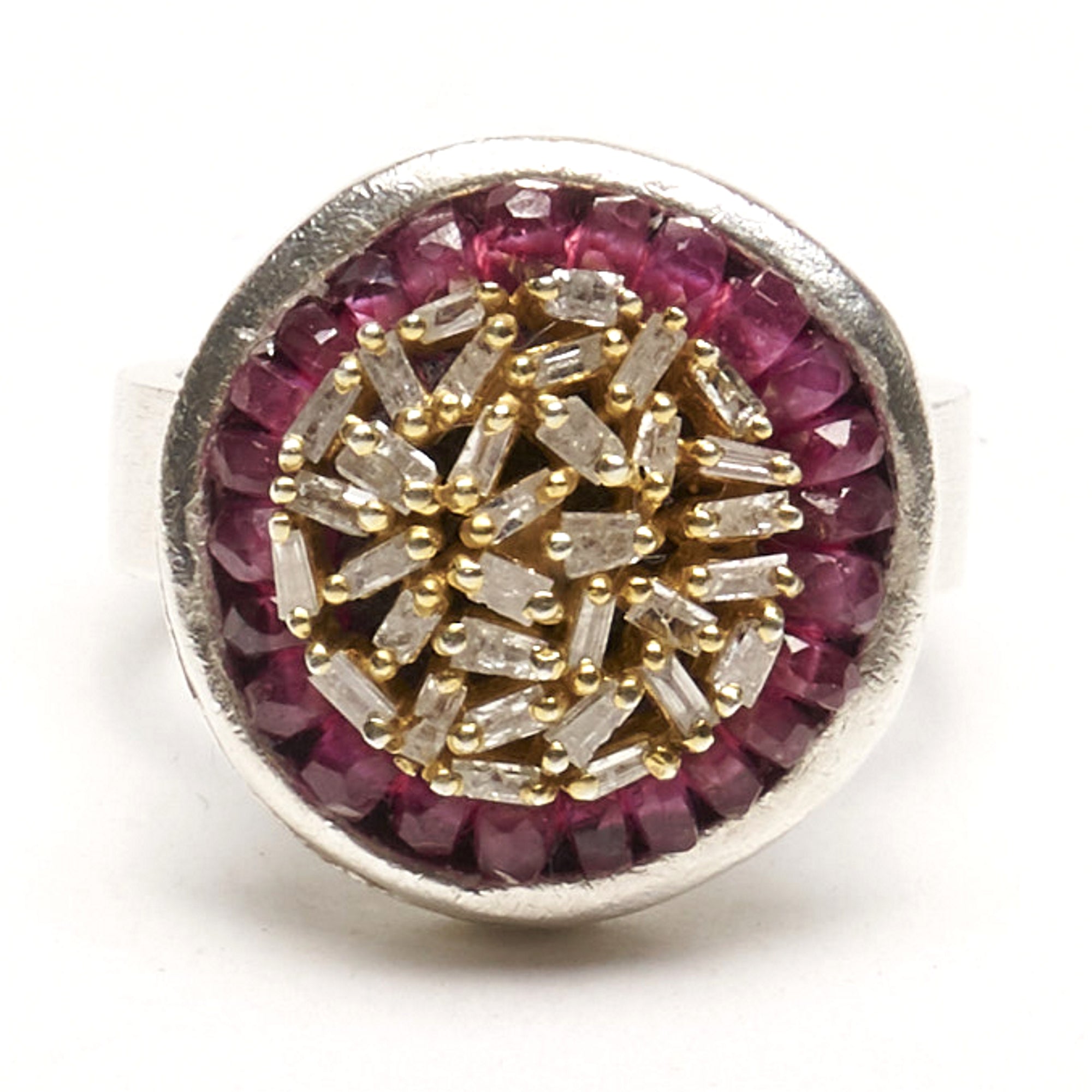 Absolutely Fabulous diamond and ruby mosaic ring