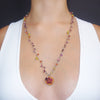 Fire Dancer: Ruby, Diamond, and Sapphire mosaic necklace
