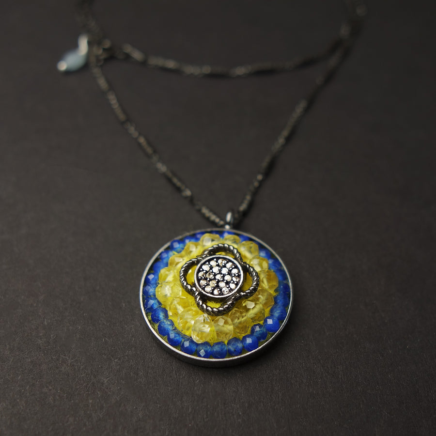 RAFFLE TICKET: diamond, topaz, and chalcedony necklace for the people of Ukraine