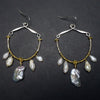 She Honored Her Abuela: pearl, gold, hammered silver hoops