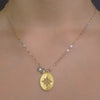 Diamonds in the Sun: brushed gold pendant necklace