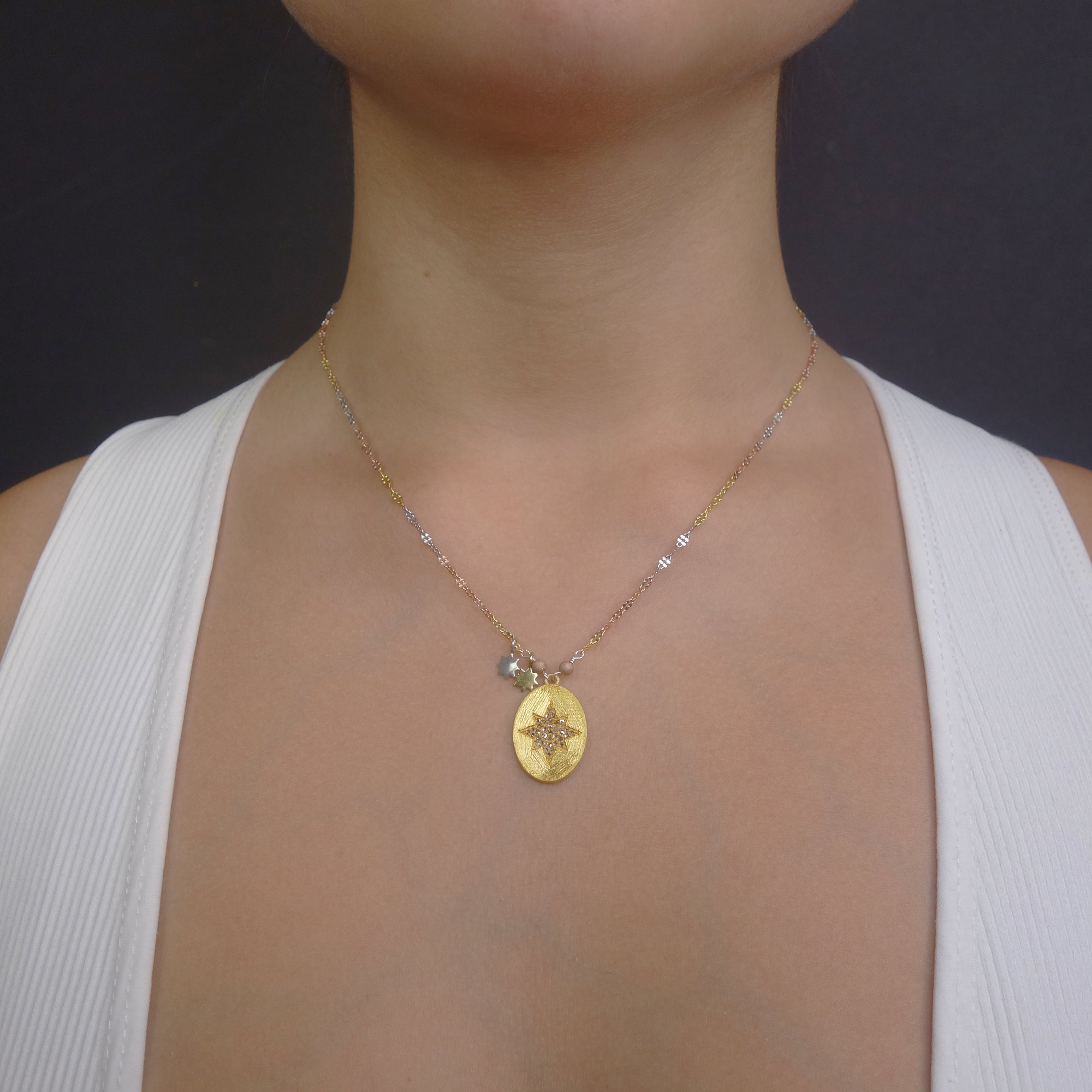 Genuine 18K Solid Brushed Gold Necklace | Little Canada Solid Gold Jewelry  Auction | K-BID