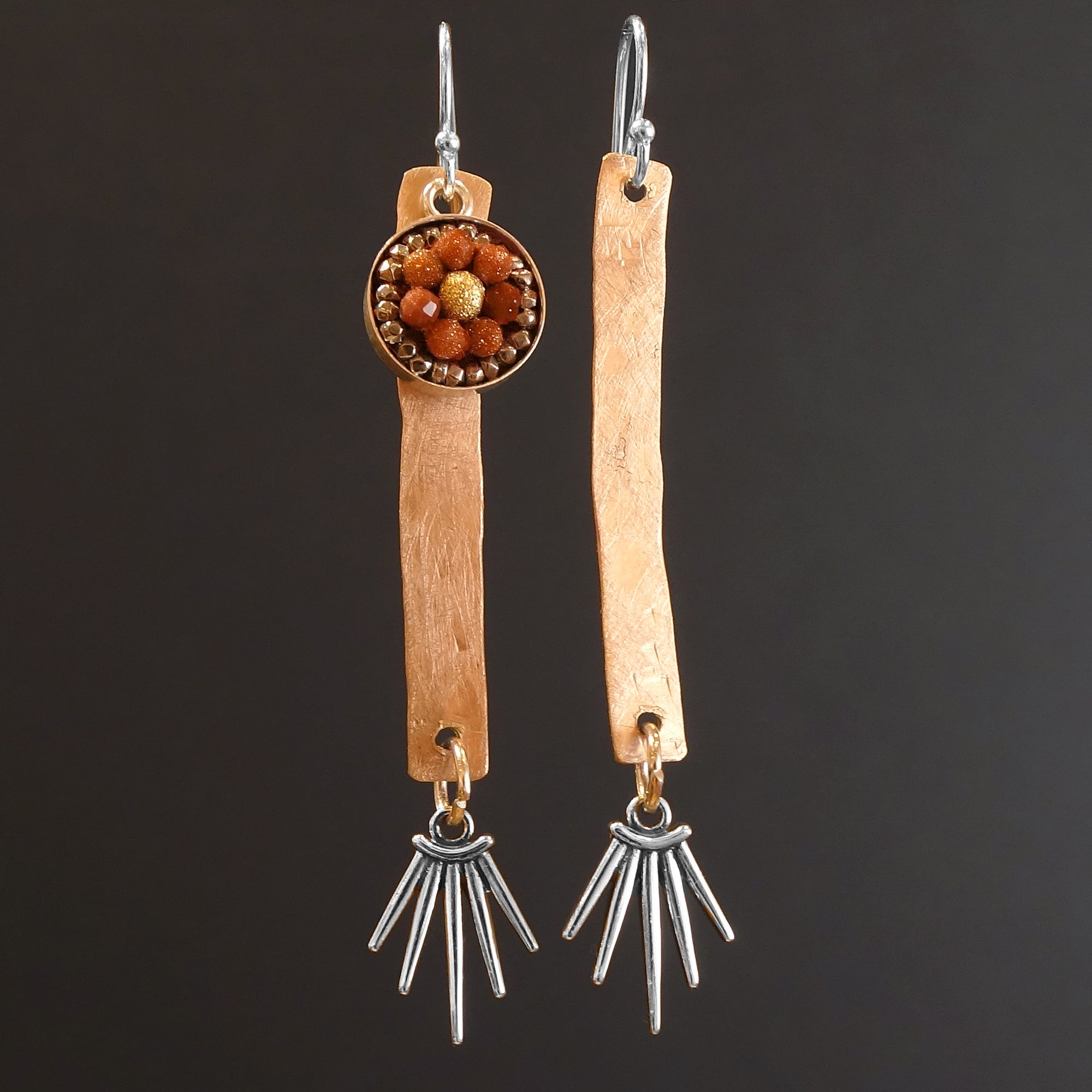 Dazzling Darling: rose gold and sunstone mosaic earring
