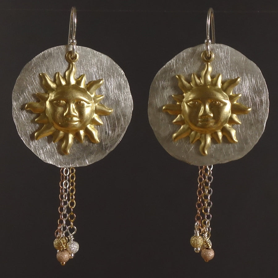 Oui, oui, Madame de Montespan: hand hammered silver, gold, rose gold earrings