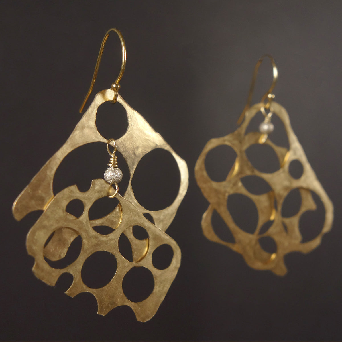 Channeling Ra: hand hammered gold earrings