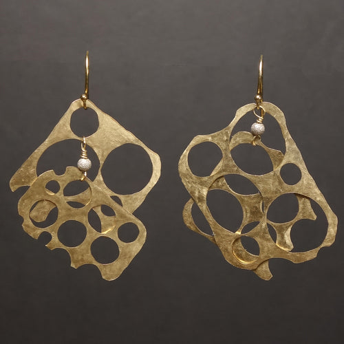 Channeling Ra: hand hammered gold earrings
