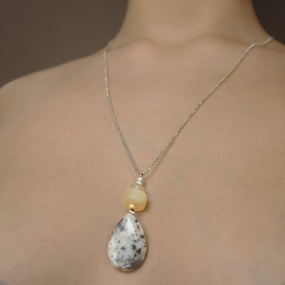 For Real Ethereal: opal and citrine necklace
