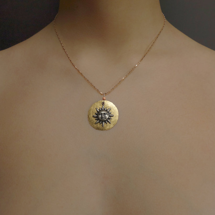 Sun Queen (move over, Louis) gold necklace