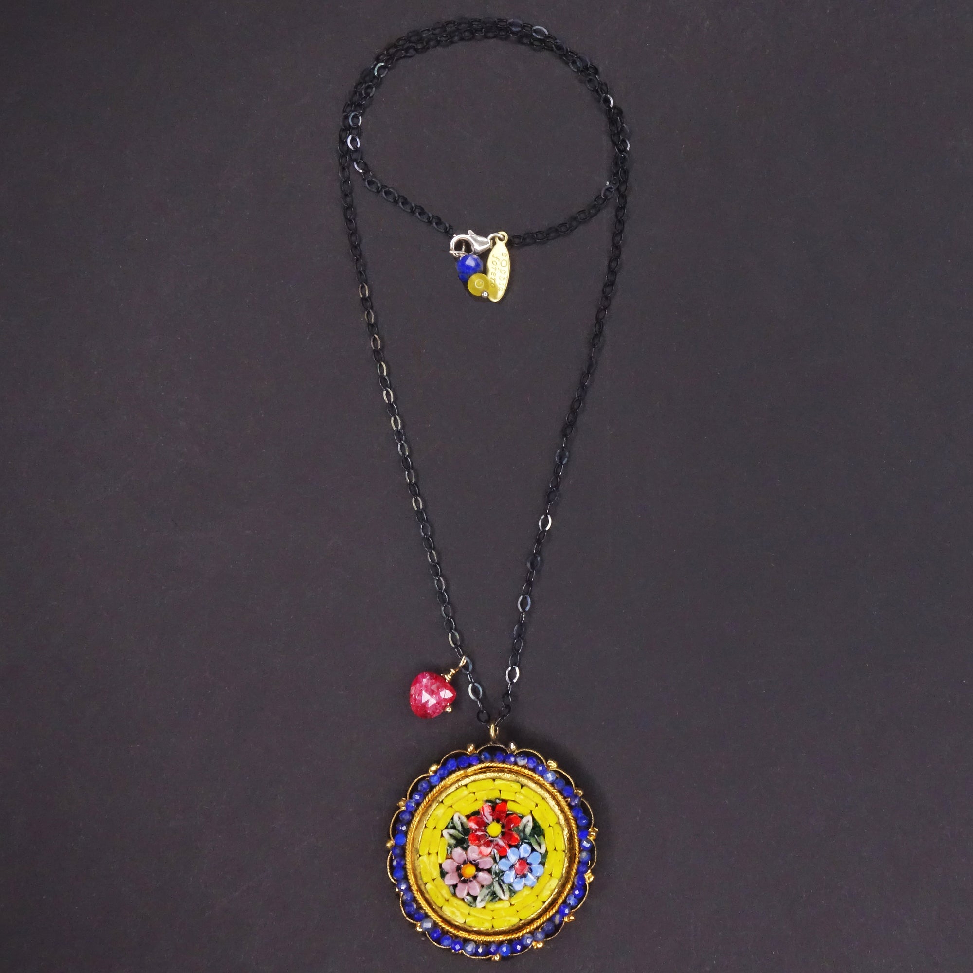 And the World Swirled 'Round Her: lapis, ruby, Ravenna mosaic