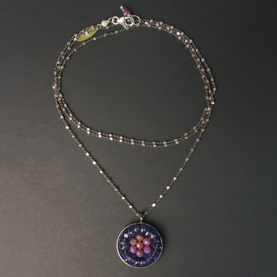 Close to my Heart: ruby and iolite mosaic necklace