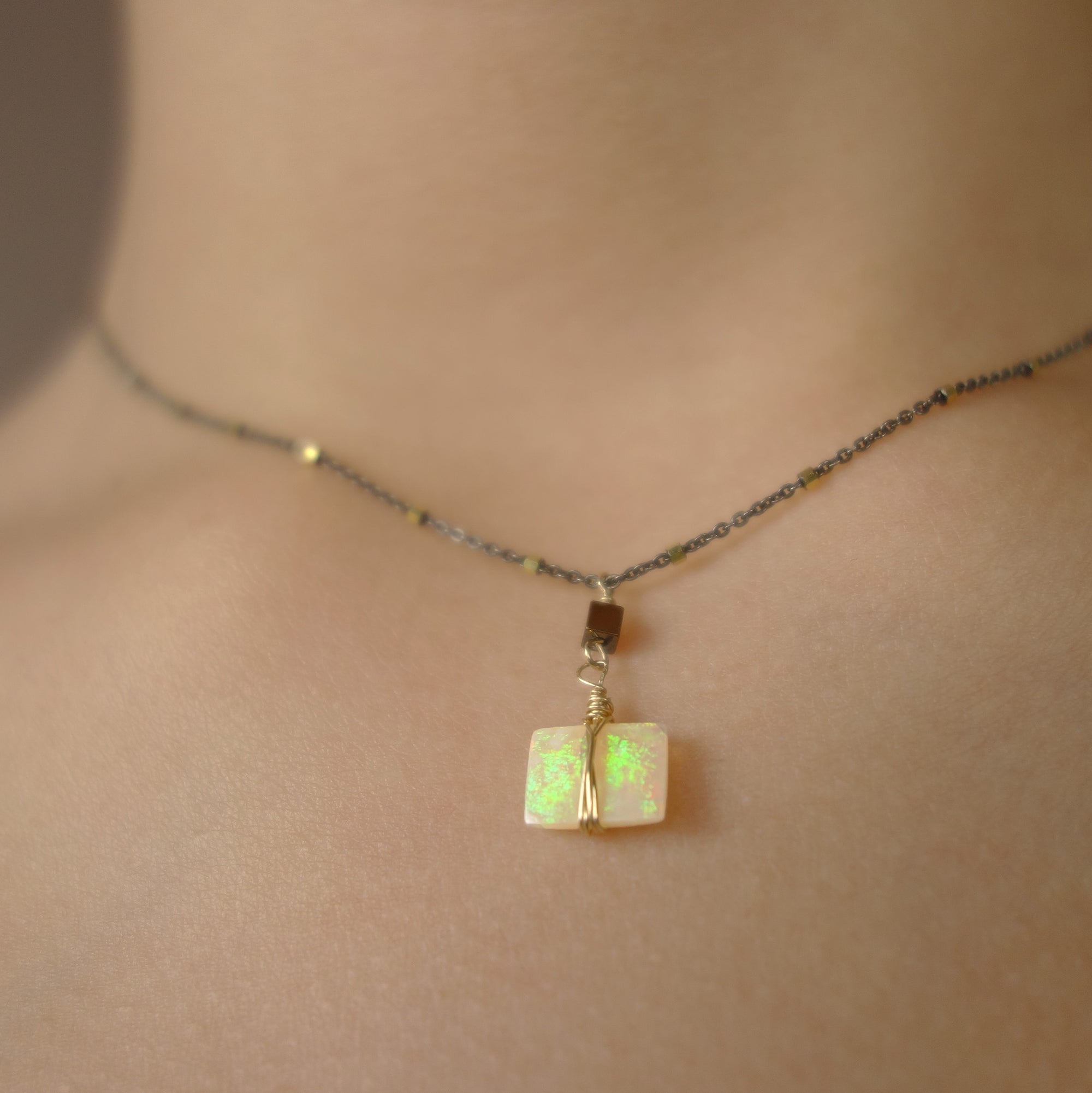 Simple and Beautiful Opal necklace