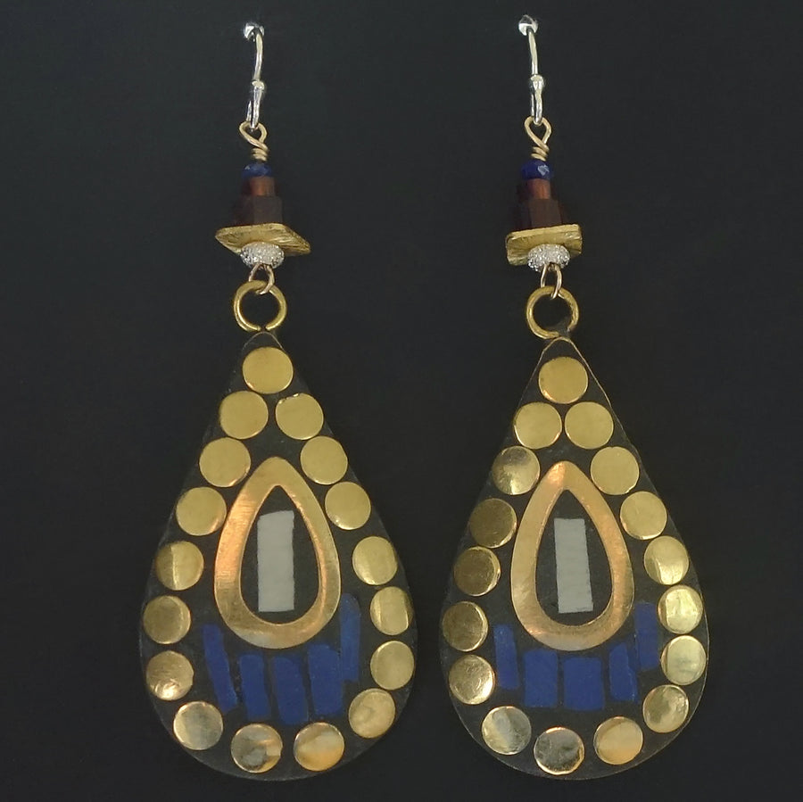 Once Upon a Time in the West: lapis and garnet earrings