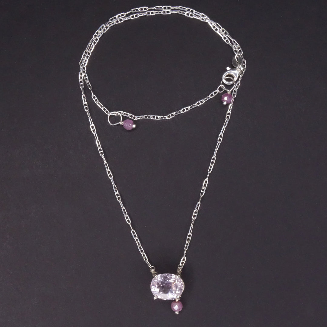 Pretty in Pastels: kunzite and pink sapphire necklace