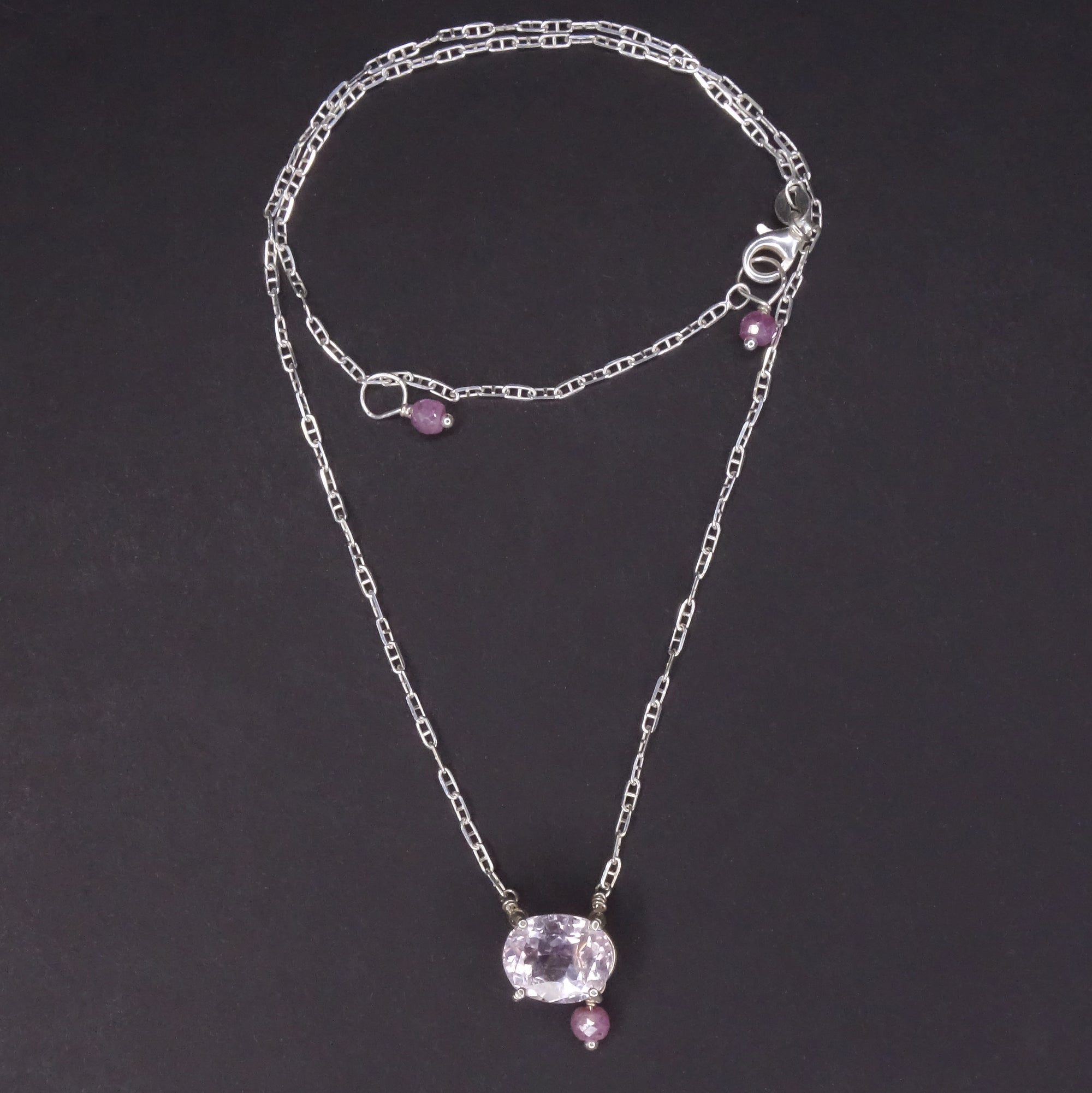 Pretty in Pastels: kunzite and pink sapphire necklace