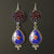 O Beautiful: garnet, lapis, and coral mosaic earring
