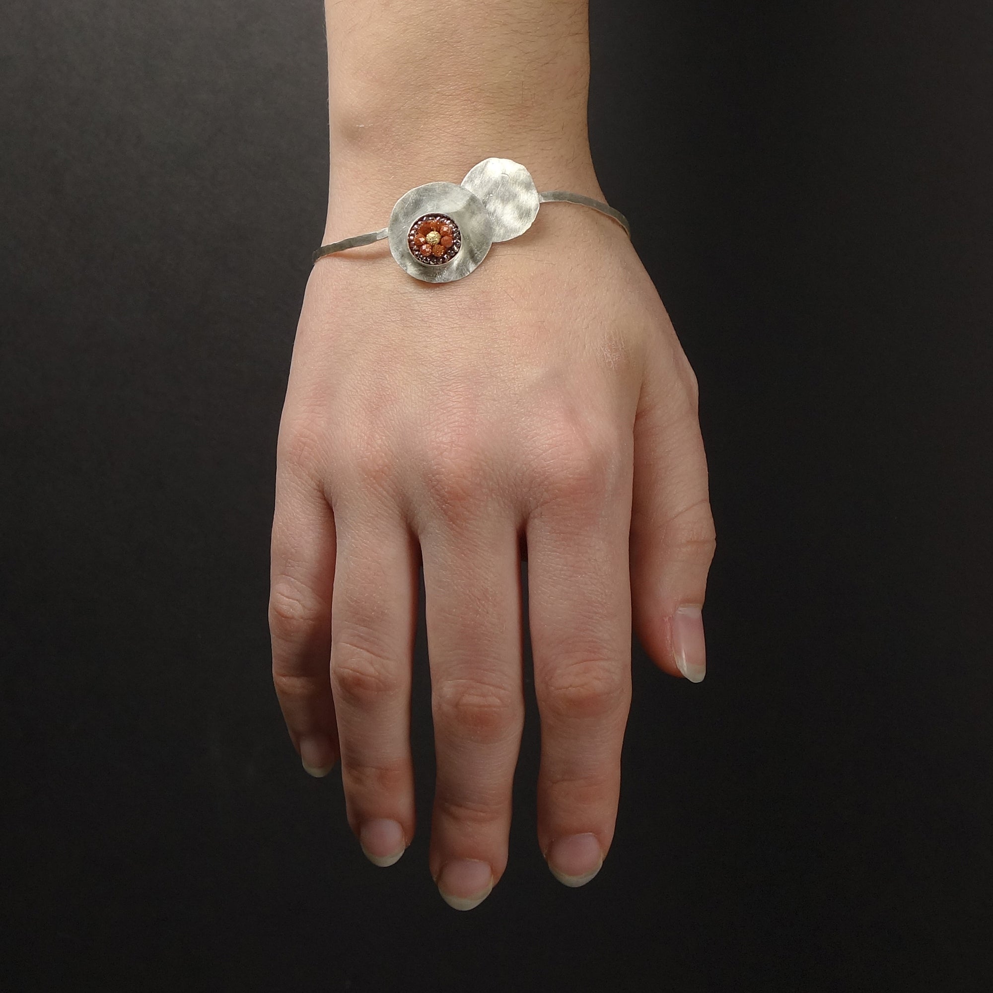 When the Planets Aligned: hand hammered silver bangle