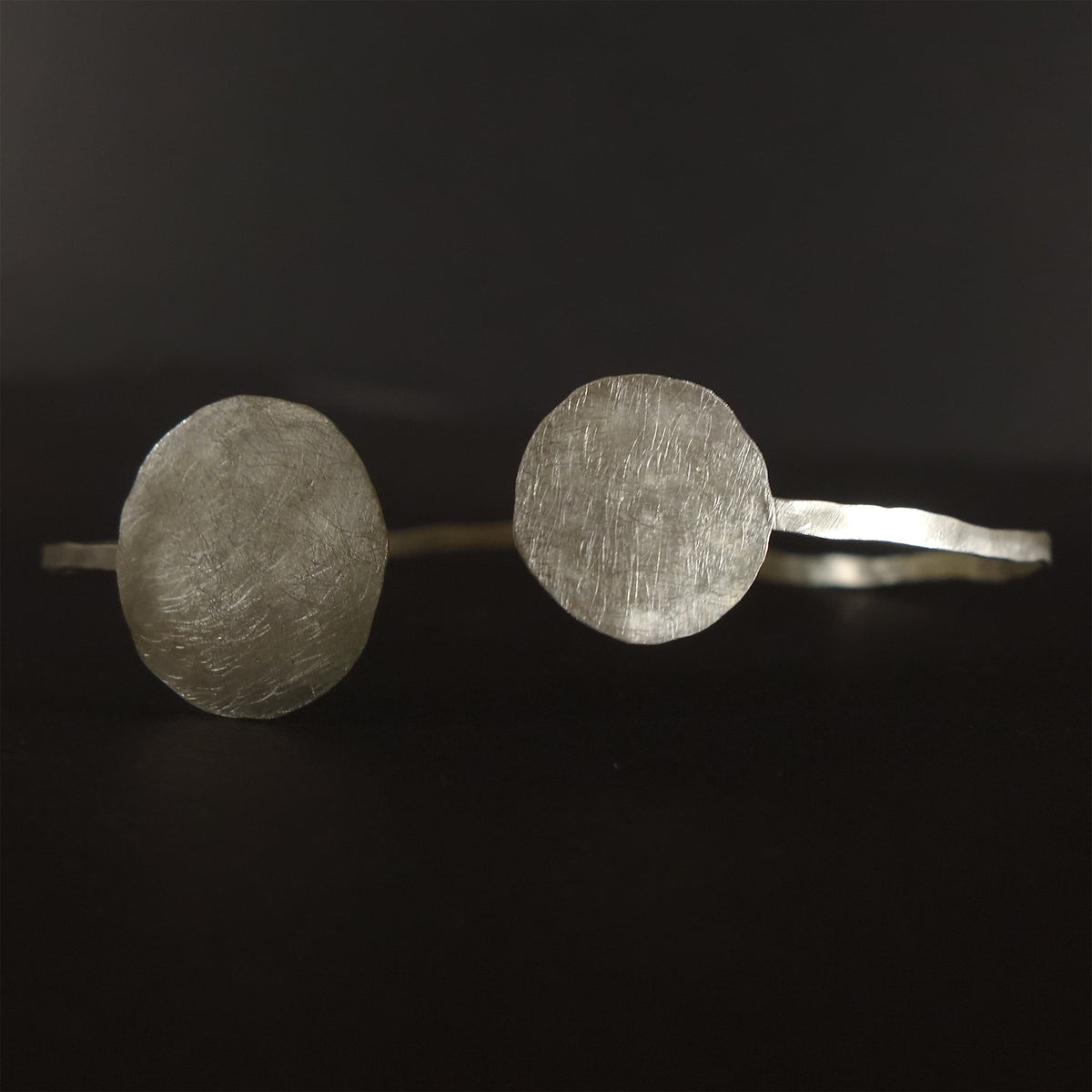 When the Planets Aligned: hand hammered silver bangle