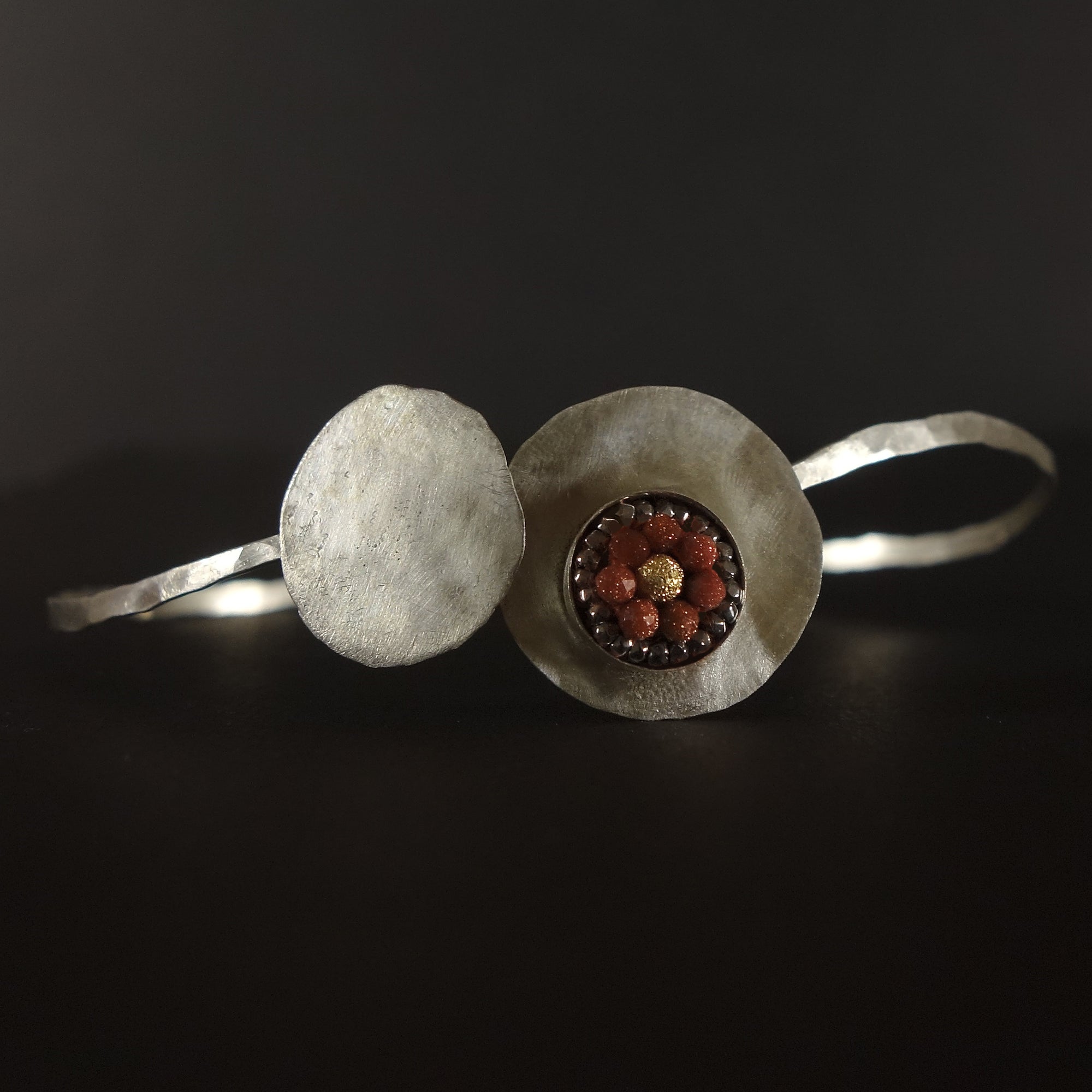 When the Planets Aligned: hand hammered silver bangle