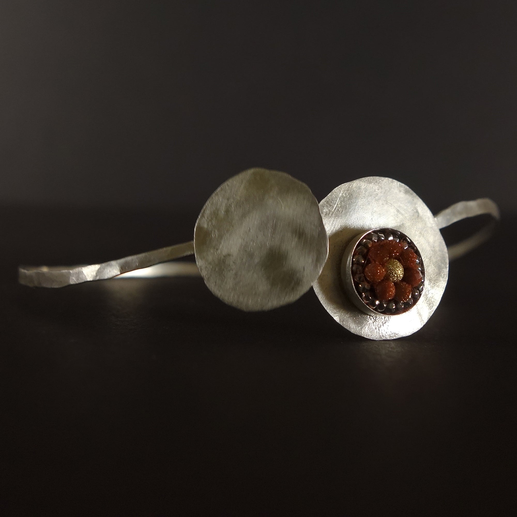 When the Planets Aligned: hand hammered silver bangle