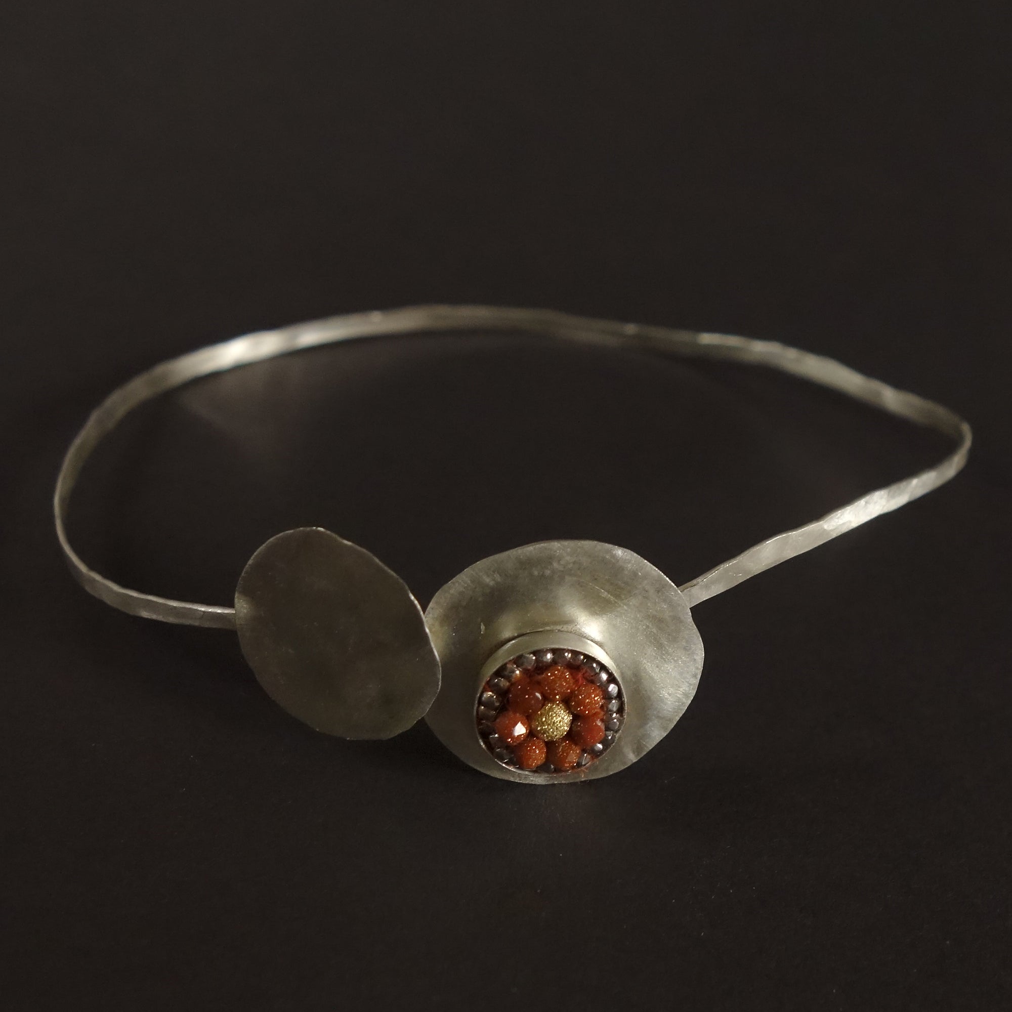 When the Planets Aligned: hand hammered silver bangle