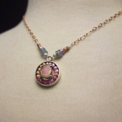 She is a Tree of Life to Them: tourmaline, rose gold, and sapphire mosaic