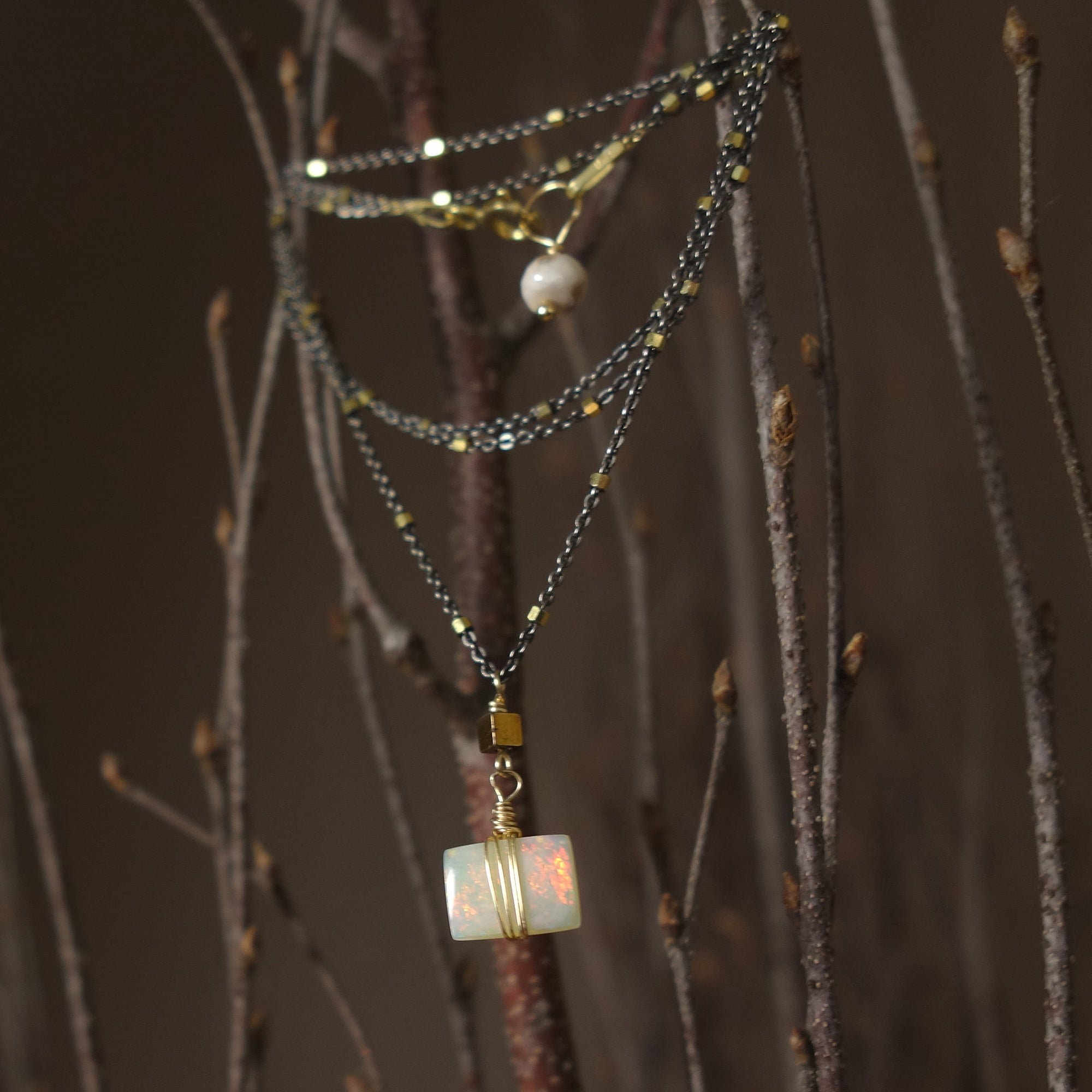 Simple and Beautiful Opal necklace