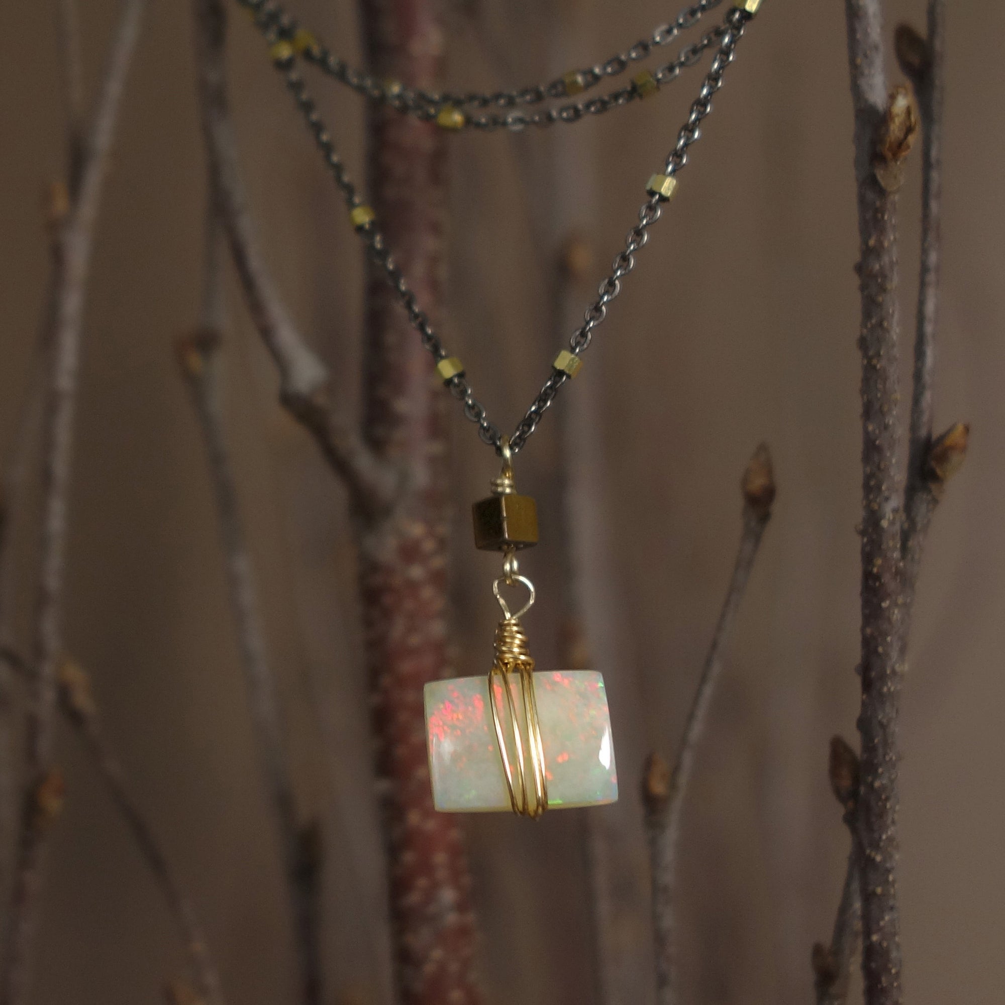 Simple and Beautiful Opal necklace