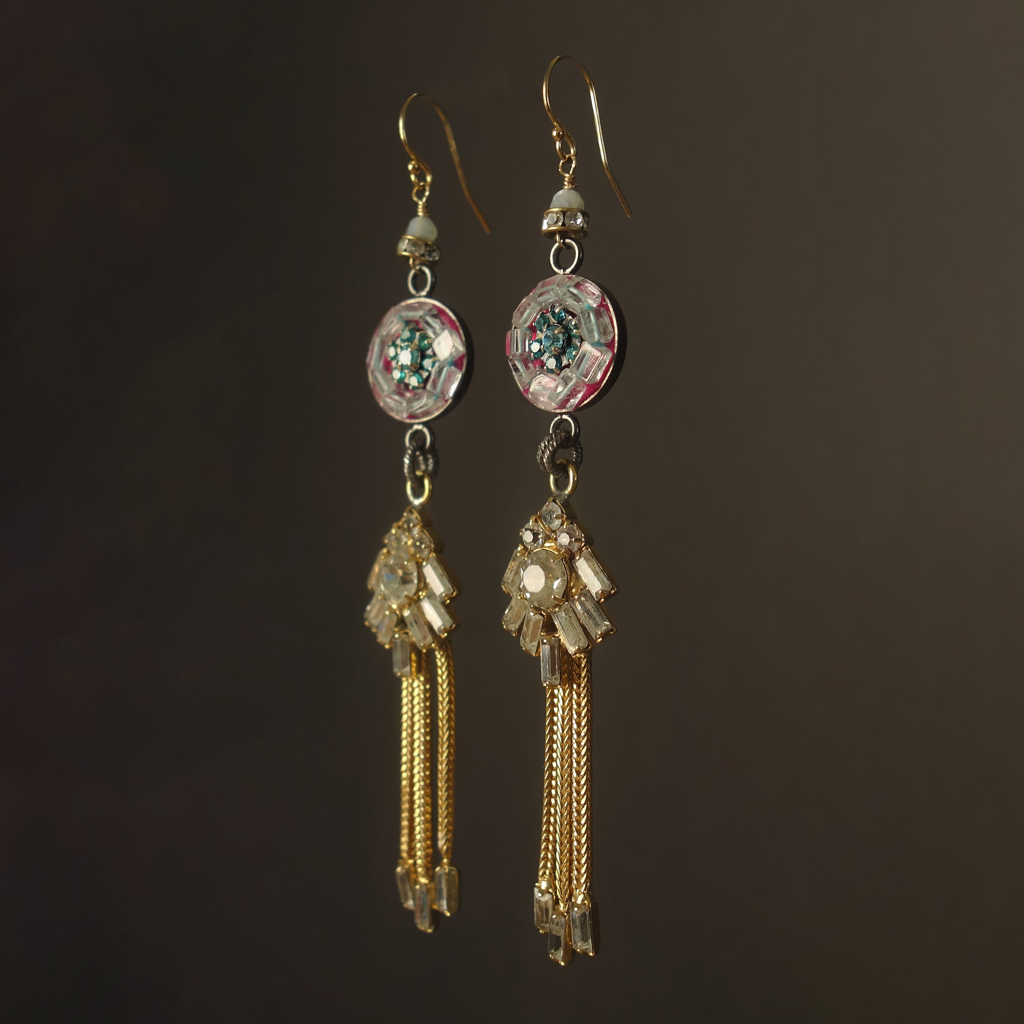Very Va Va Voom aquamarine and gold earrings