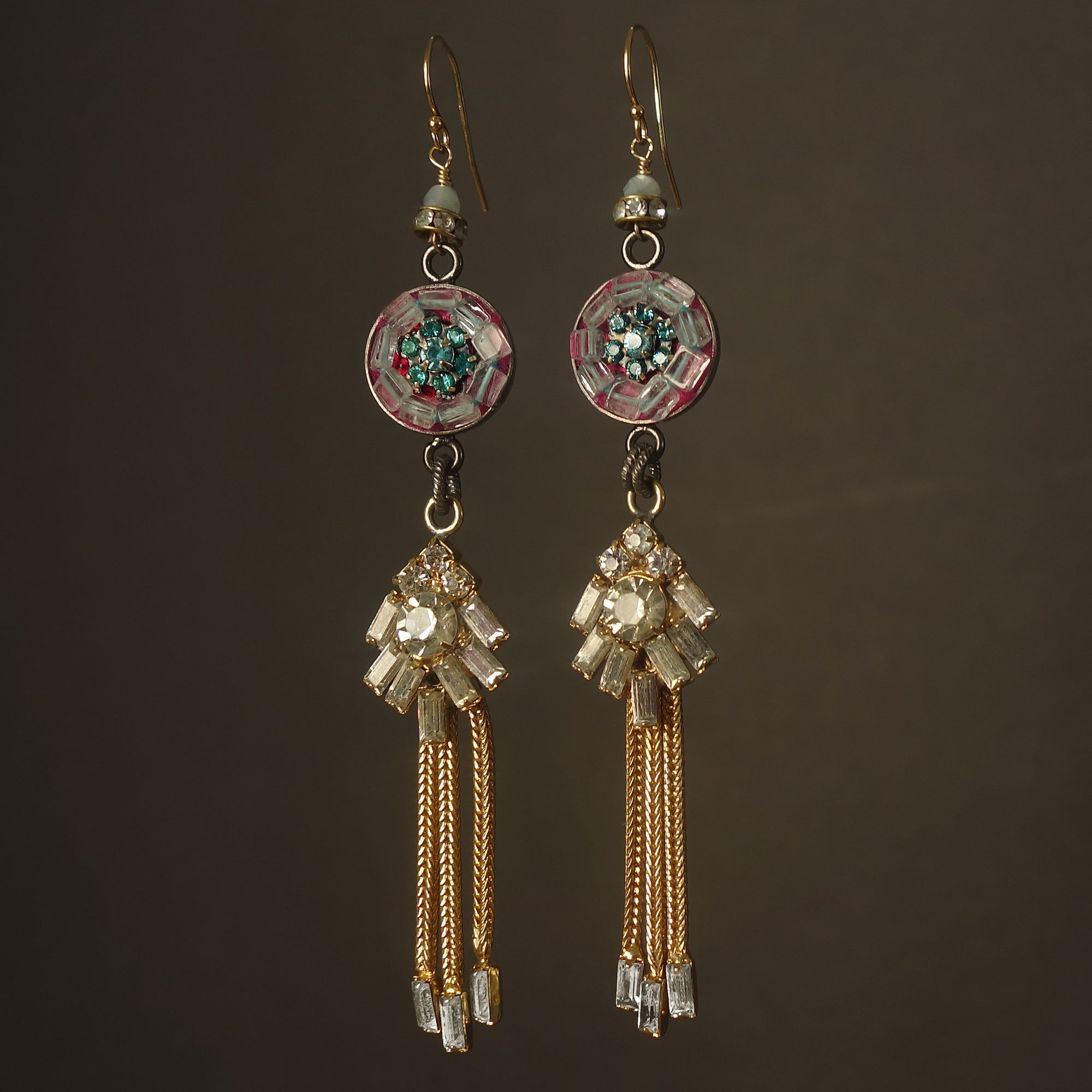 Very Va Va Voom aquamarine and gold earrings