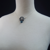 Herkimer diamond, sapphire + London blue topaz necklace