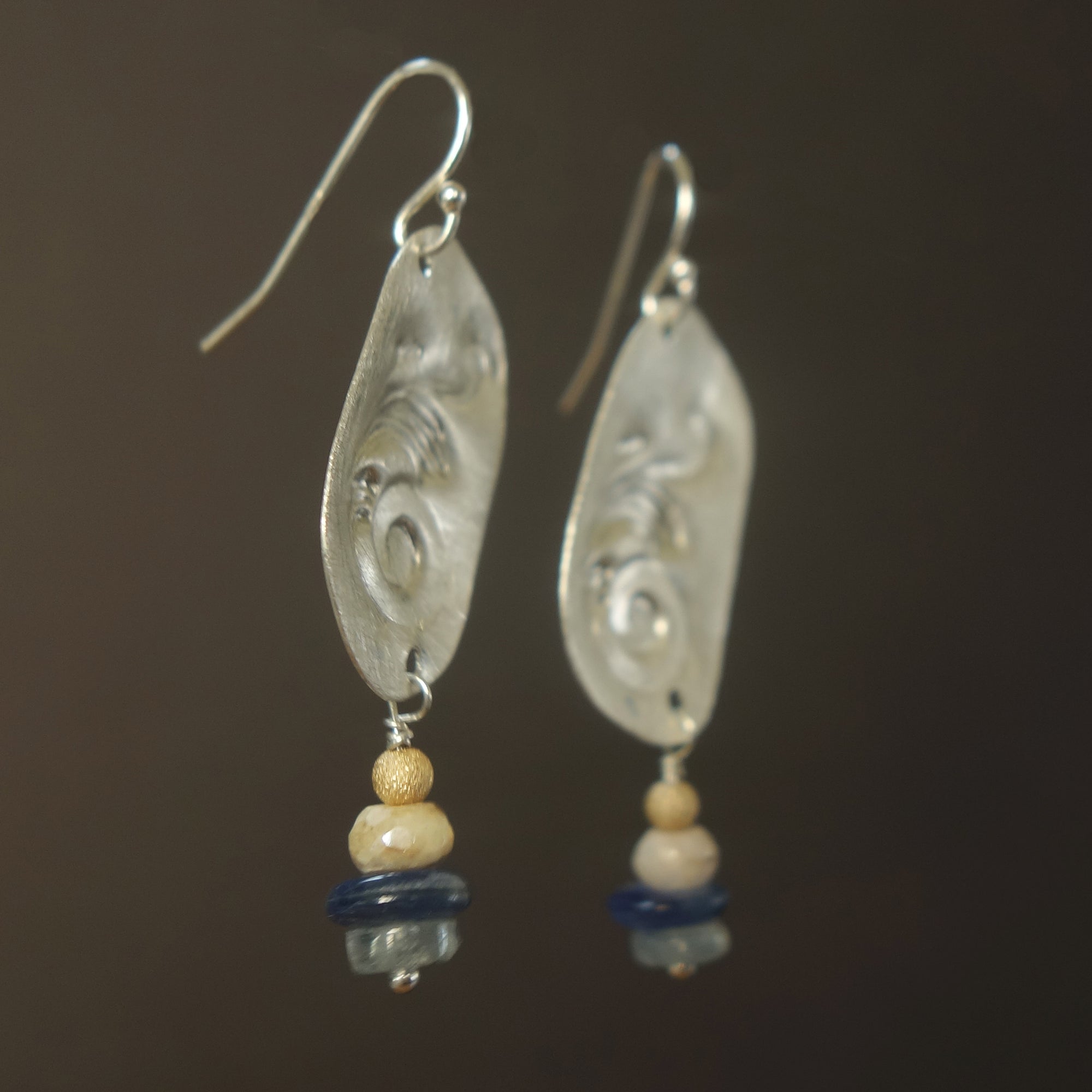 Her Gratitude Shines: hammered silver earrings (Wanderlust Paris)