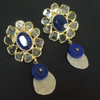 Sliced diamonds and blue sapphire earrings