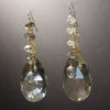 Clear Quartz and Gold chandelier earrings
