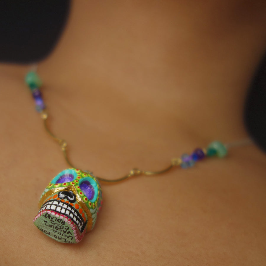 Gold and Silver skull necklace