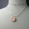 Rare Clear Quartz cameo and White Turquoise mosaic necklace