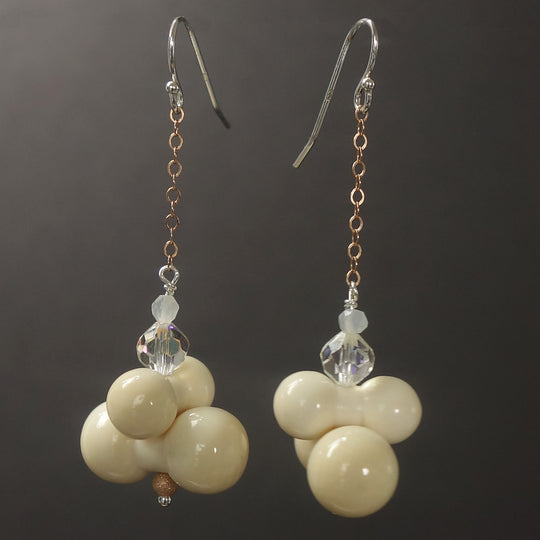Vintage bone and crystal earrings