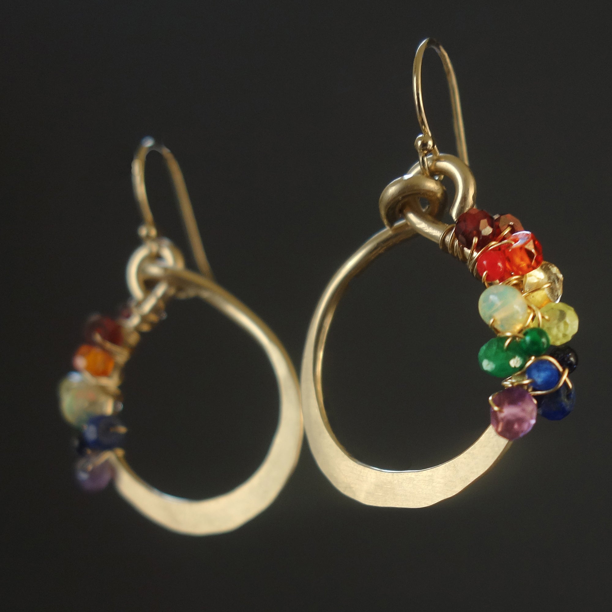 Color my World hand hammered gold earrings