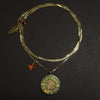 Diamond, rainbow opal + gold mosaic necklace