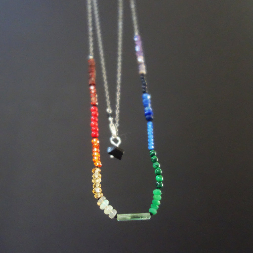 Arco Iris long gemstone necklace
