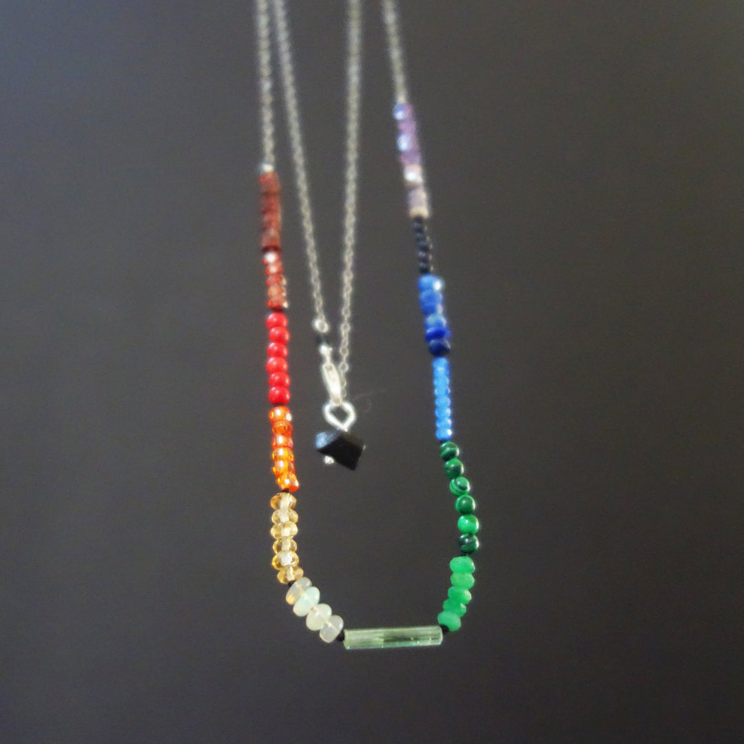 Arco Iris long gemstone necklace