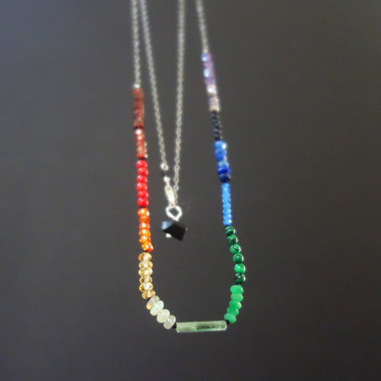 Arco Iris long gemstone necklace