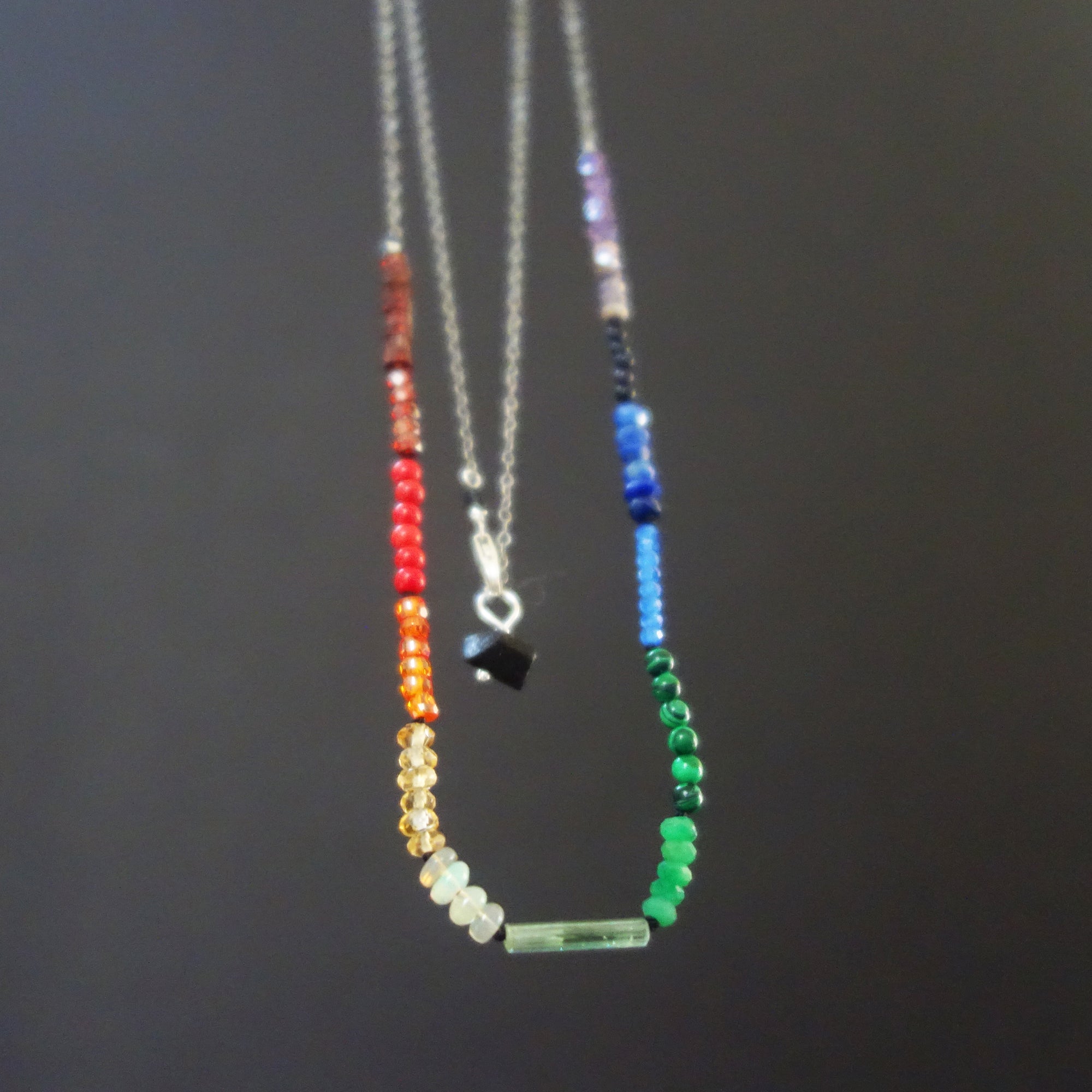 Arco Iris long gemstone necklace