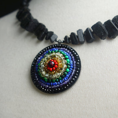 Eye of the Rainbow: mosaic necklace