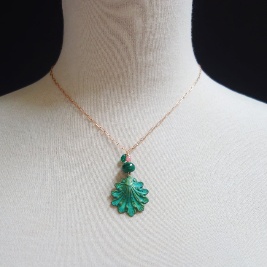 That Toddlin' Town necklace: rose gold, malachite, green onyx